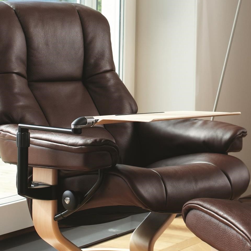 Stressless recliner side outlet table